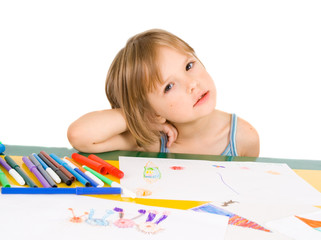 child draws