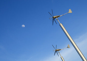 Fototapeta na wymiar wind power with blue sky