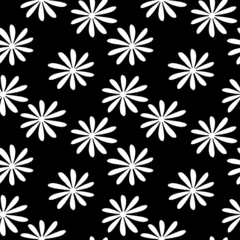 Afwasbaar Fotobehang Zwart wit bloemen Bloemendekking