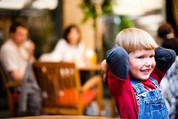Little boy  playing and smiling
