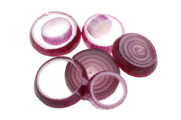 red onion on white