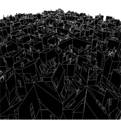 Abstract Urban City Boxes From Cube Vector 03