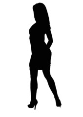 sexy leggy young girl standing isolated vector illustration