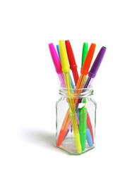 Ballpoint Pens in Glass Jar