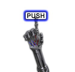 Robot Hand Pushing Button