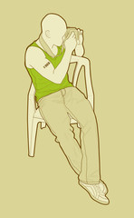 photographer with a camera, graffiti