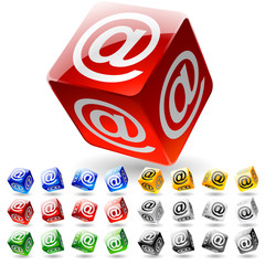 Glossy symbol on a cubes.