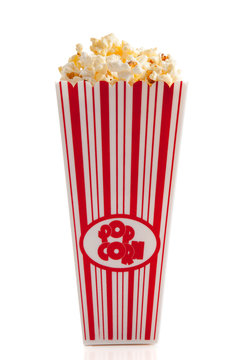 Movie Popcorn on White