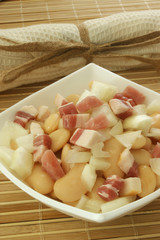 salad with white bean, onion and bacon