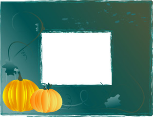 Frame with pumpkins - vector illustration
