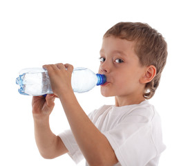 Child with a water bottle