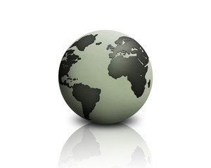 world globe isolated on a white background