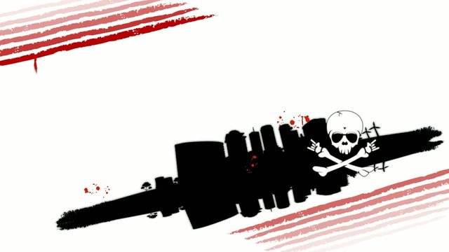 Crossbones city animation white background