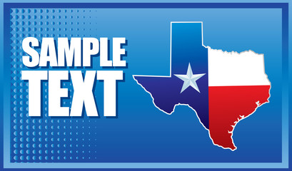 Texas icon on blue halftone banner