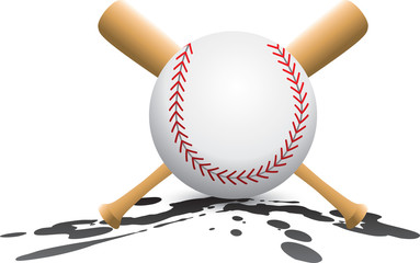 baseball on mud isolated