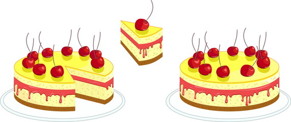 Realistic looking cherry cake