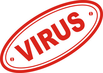 red stamp seal virus text in vector format