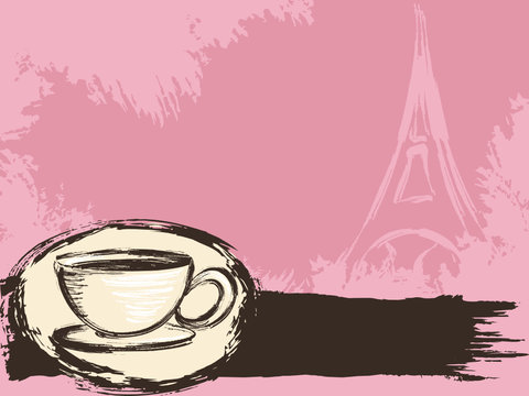 Grungy French coffee background