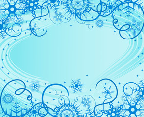 Fototapeta na wymiar Blue winter frame. Vector illustration
