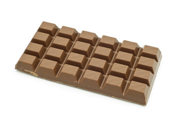 milk chocolate on white background