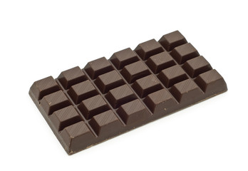 dark chocolate on white background