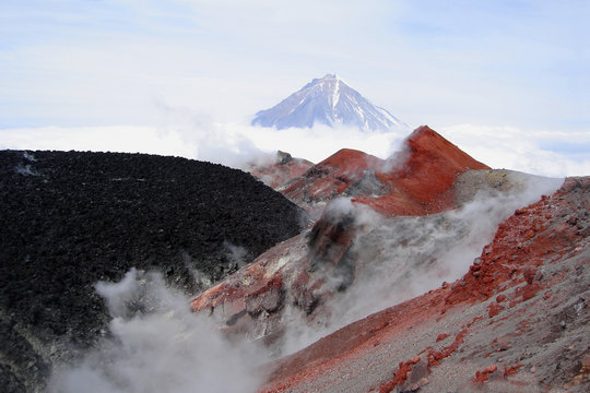 At top of a volcano