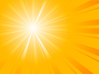 Abstract orange sunburst - vector illustration