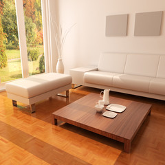 3d rendering interior of a modern living room