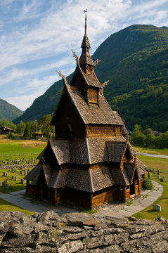 Stabkirche in Borgund, Norwegen