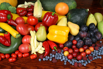 Fruits and vegetables.