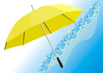 Umbrella and water. Vector