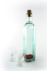 plum brandy with jigger