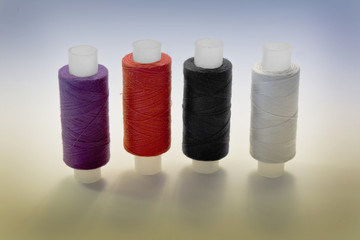 Hanks of threads of the different colour