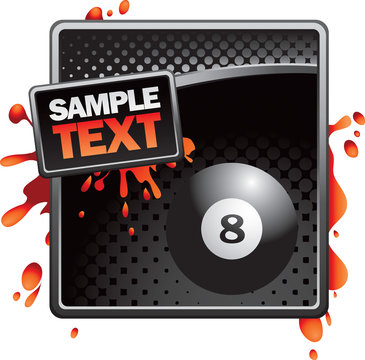 recommend clip art: Eight ball on black halftone banner