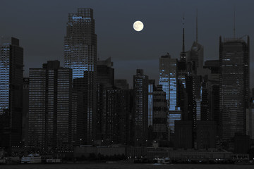 photo new york cityscape in black and blue