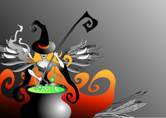 vector illustration of witch