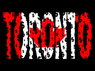 Toronto dollar grunge with flag