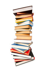Stack of books isolated on the white
