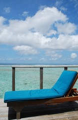 Fototapeta premium Seascape and clouscape from water villa in Maldives