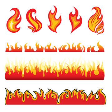 Set of hot fire design elements