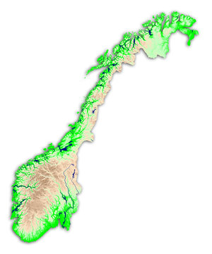 Norwegen Karte 3D hf
