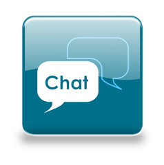 Button Chat taubenblau