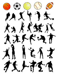 siluetas de deportes en vector