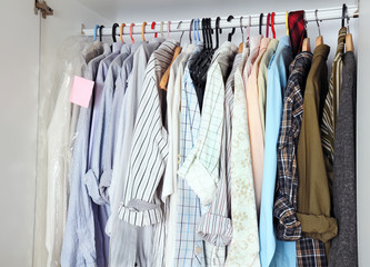 Clothes in wardrobe