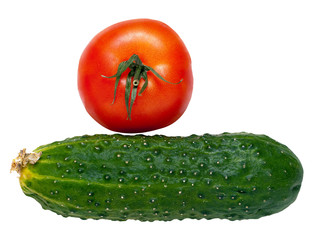 Cucumber and tomato