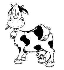 Kuh, Milch, Euter, Glocke, Gras