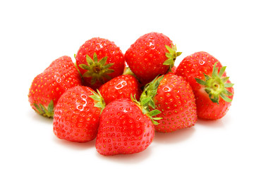 fresh strawberry over white background