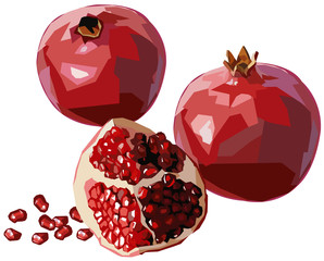 Pomegranates with seeds