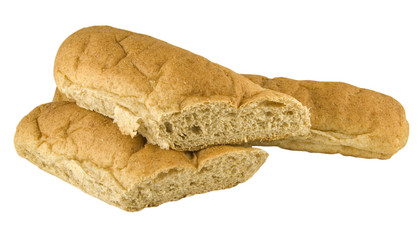 soft bread rolls isolated on white background