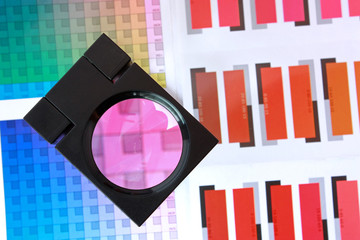 Magnifying Glass on Color Swatches Series - Magenta